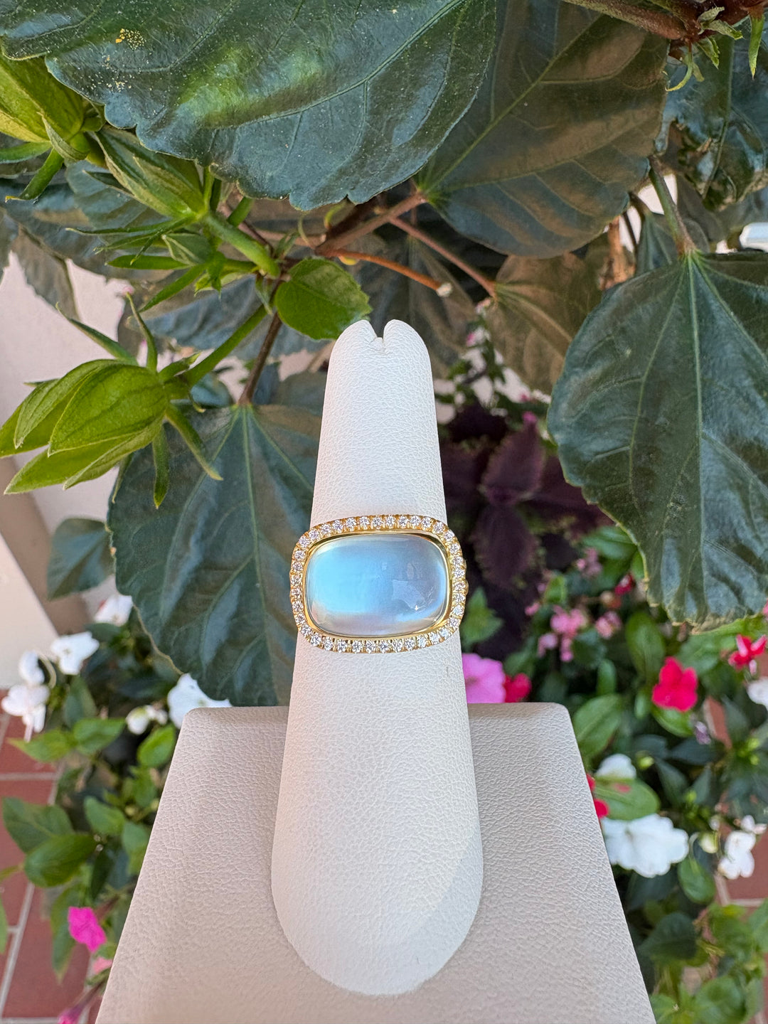 14kt Blue Topaz & .16ct Diamond Ring R17578DMS