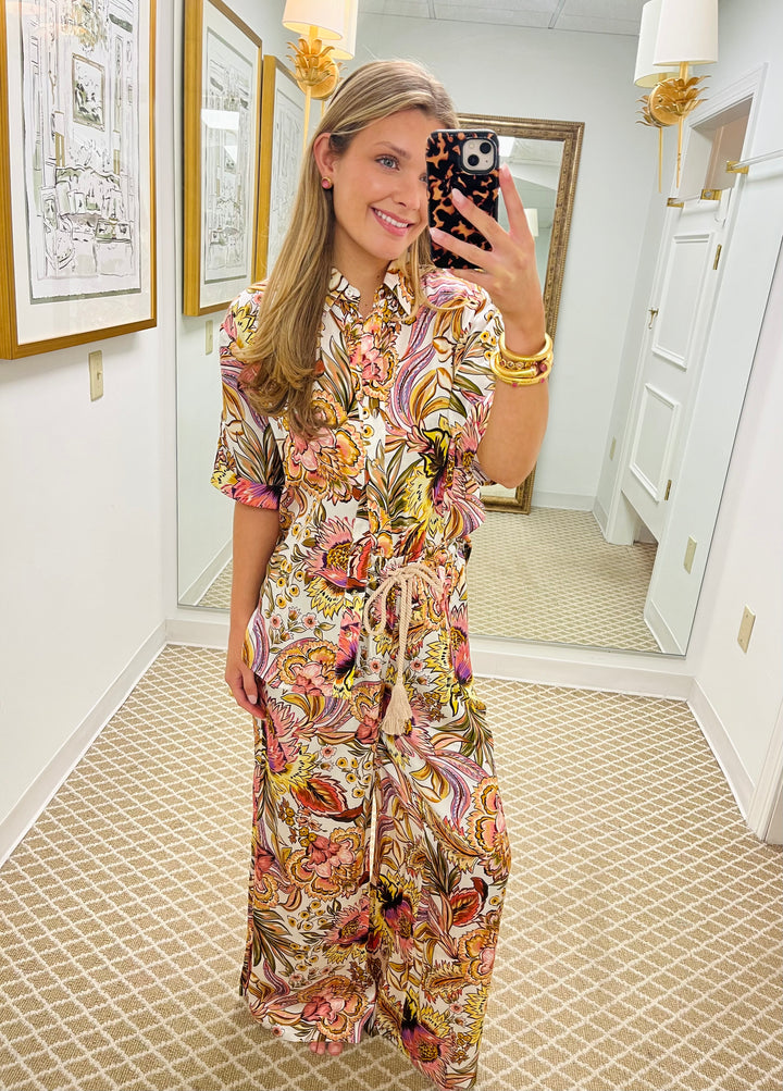 Cuffed Short Sleeve Shirt | Bel Fiore Silk