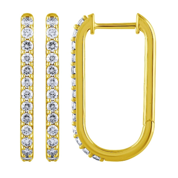 .75 14kt Diamond Hoop Earrings