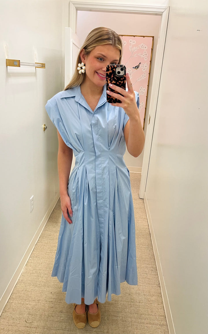 Cosmos A-Line Midi Dress | Blue