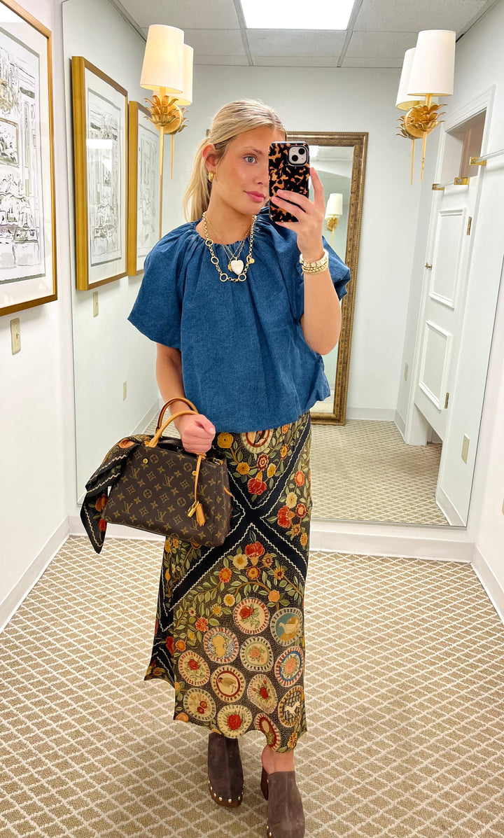 Mika Top | Blue Rigid Denim