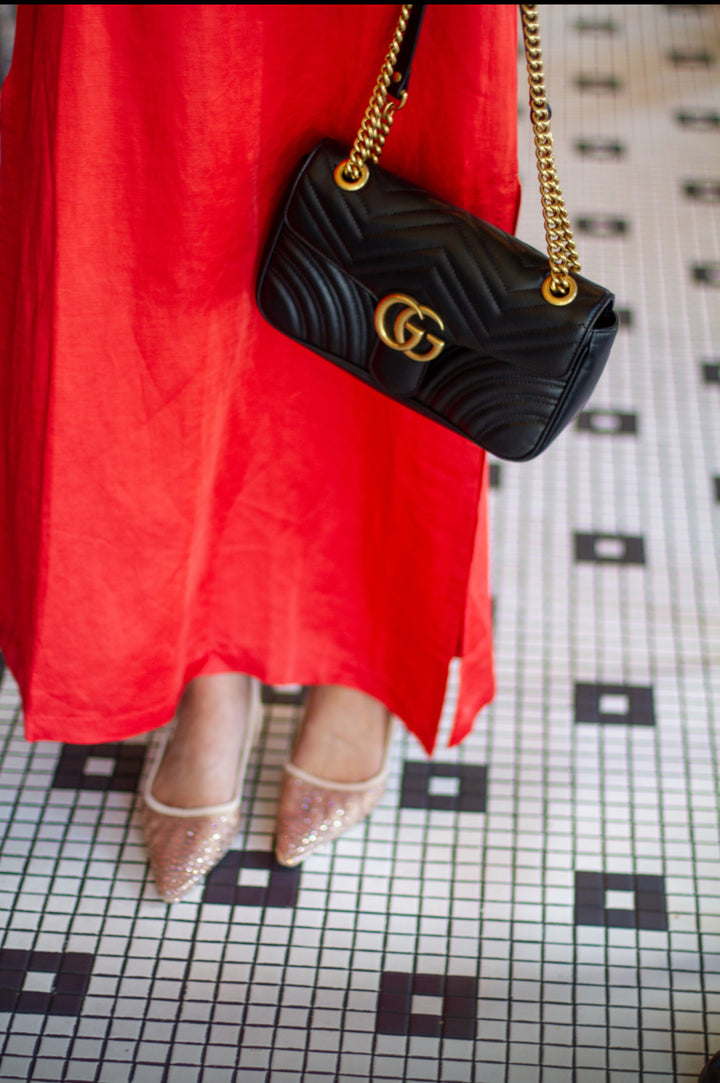 Gucci Gg Small Marmont Black Leather - Shoulder Bag