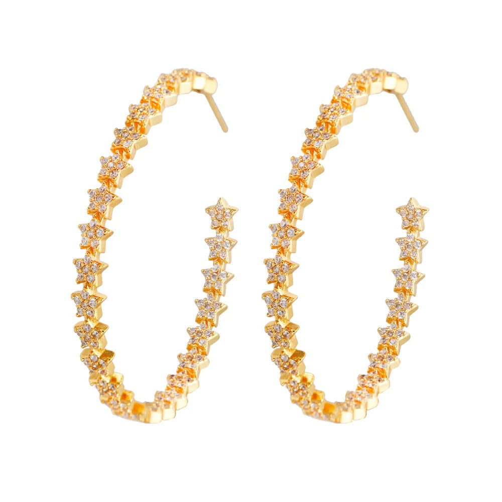 Allie Beads Gold Star Hoops