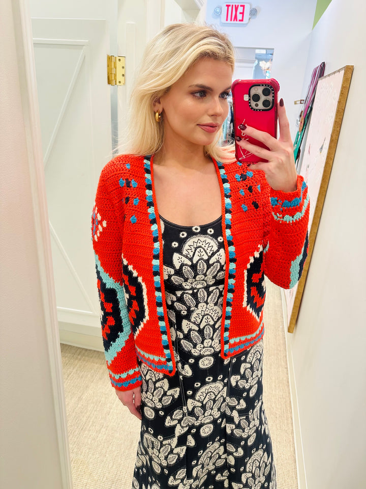 Callen Cardigan | Red Multi