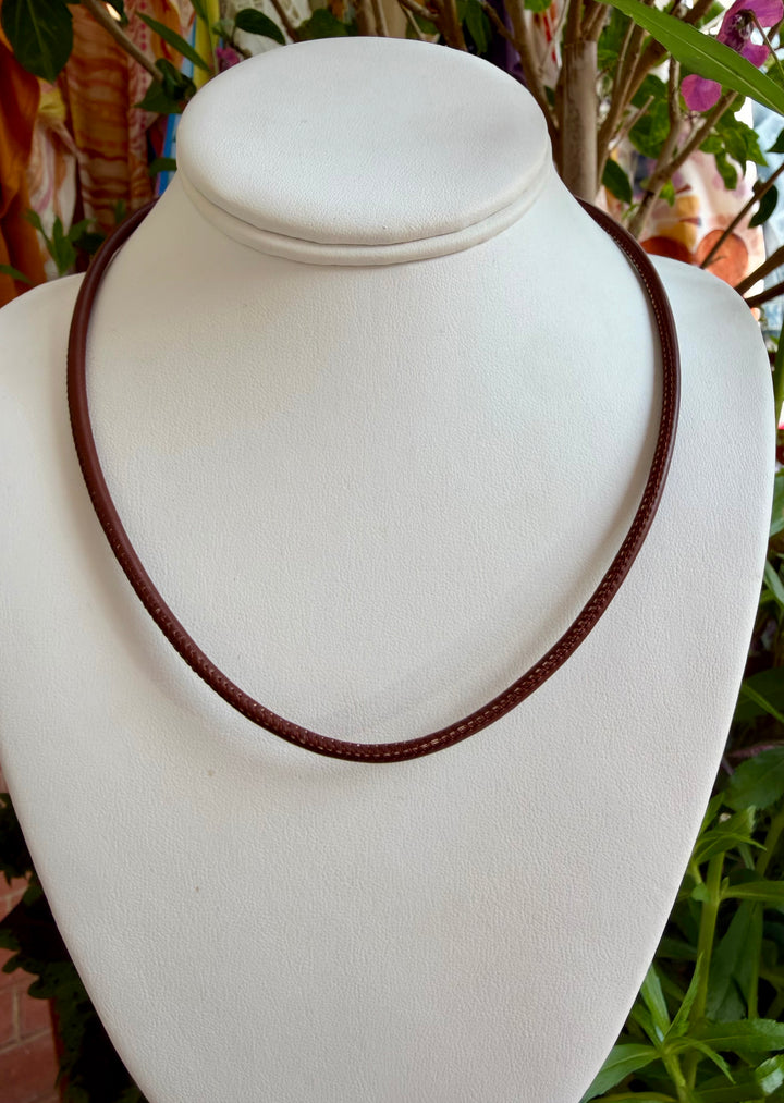 Vegan Leather Cord Necklace | Brown