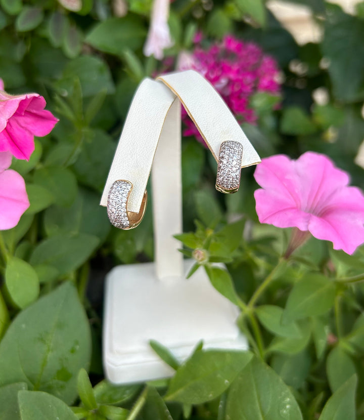 18KT .843 Carat Diamond Huggie Hoops