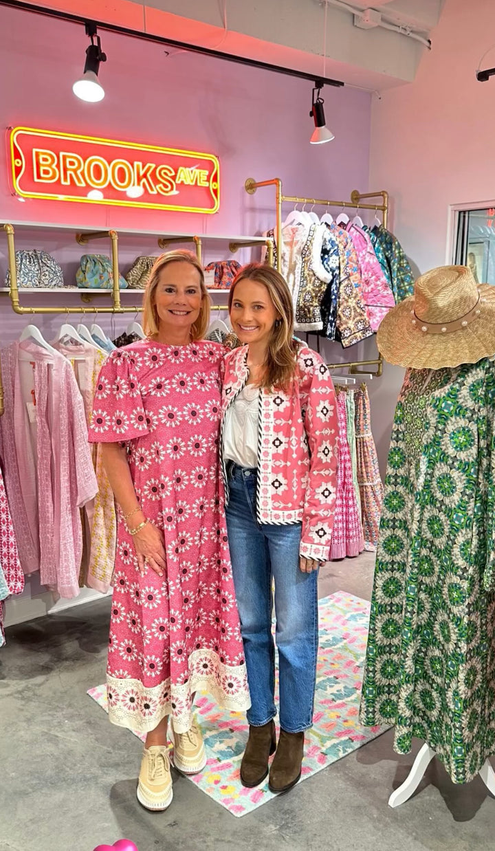Rosy Jacket | Pink Embroidered