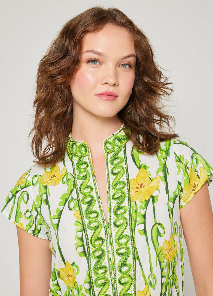Lana Cap Sleeve Caftan | Blooming Lemon