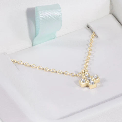 enewton 14kt gold and diamond cross necklace