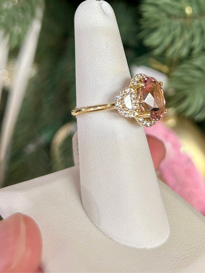 14k 0.45 Dia Pink Tourmaline Ring