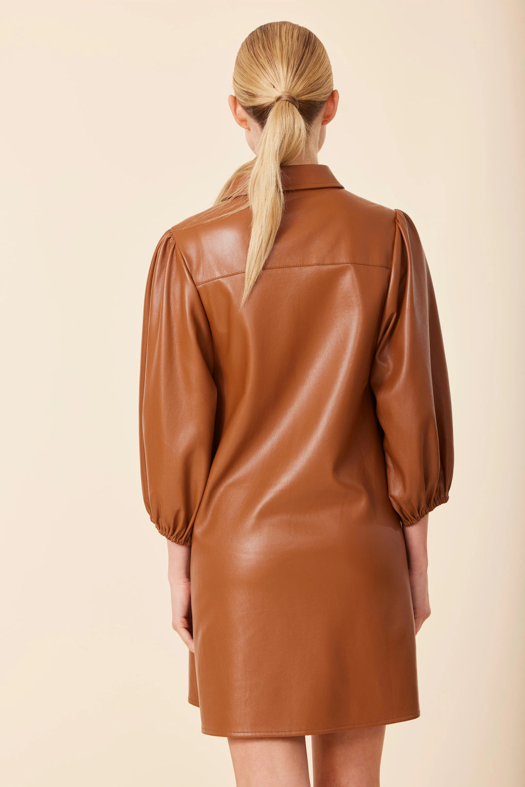 Vegan Leather Tunic Dress | Saddle