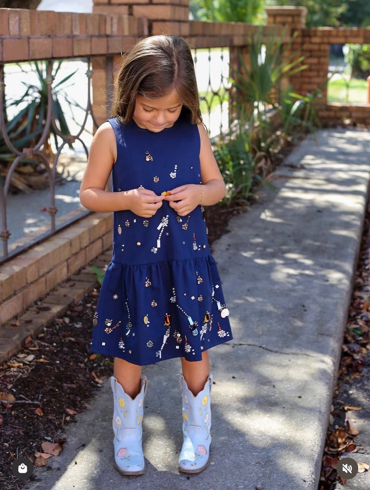 Kid's Ellie Dress | Midnight Blue