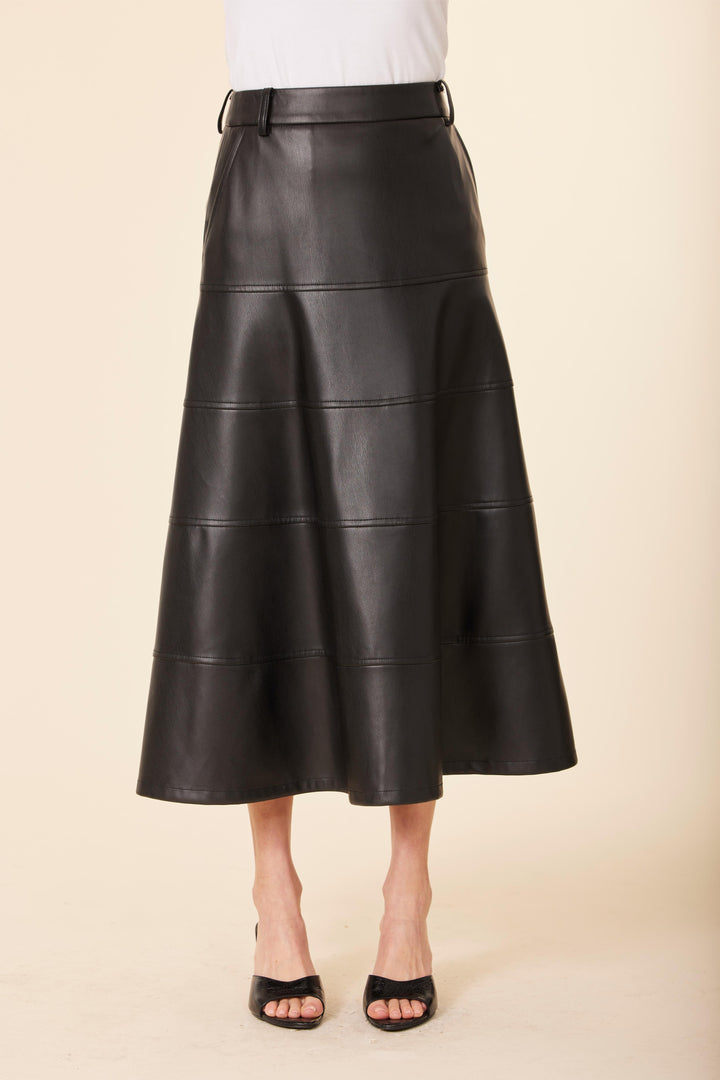 Faux Leather Maxi Skirt | Black