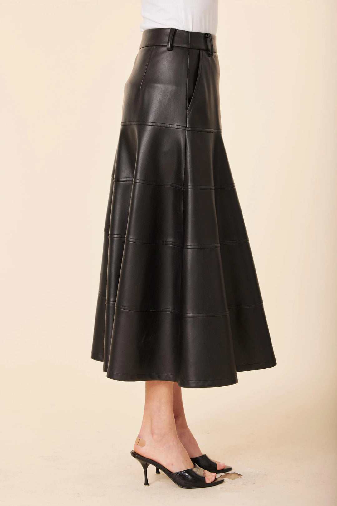 Faux Leather Maxi Skirt | Black