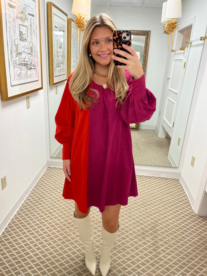 Bentley Dress | Sangria Color Block