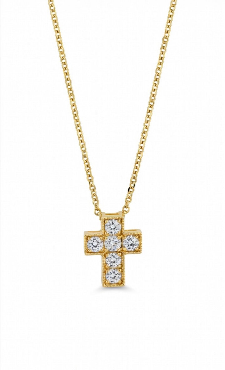 14kt Diamond Cross Necklace