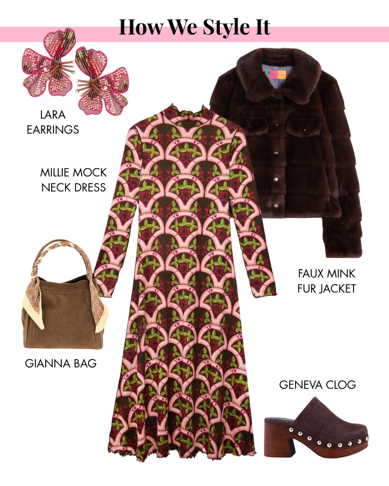 Millie Mock Neck Dress | Berry Vine
