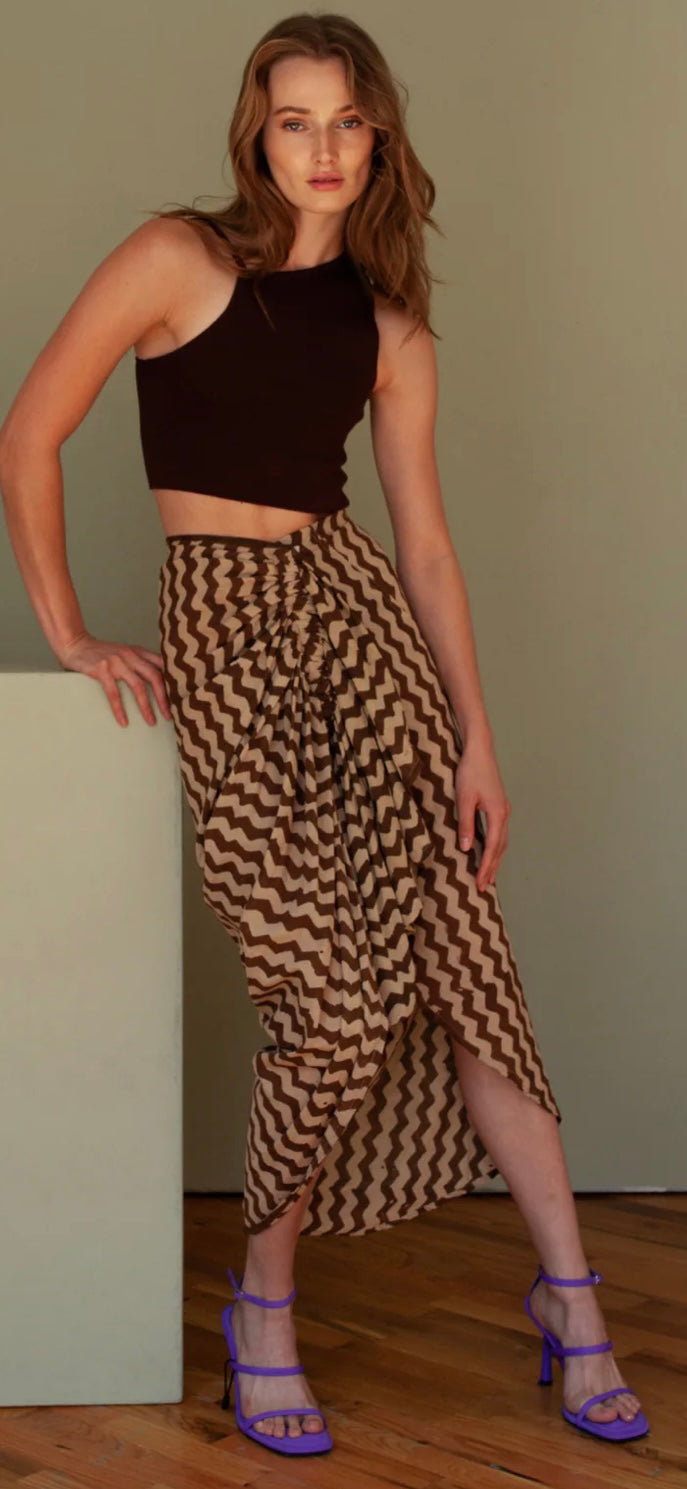 Kenia Pareo Skirt | Brown