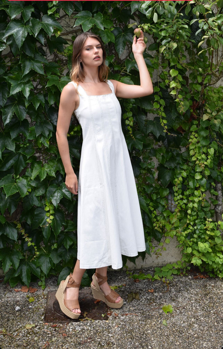 Ashley Dress | Ivory Denim