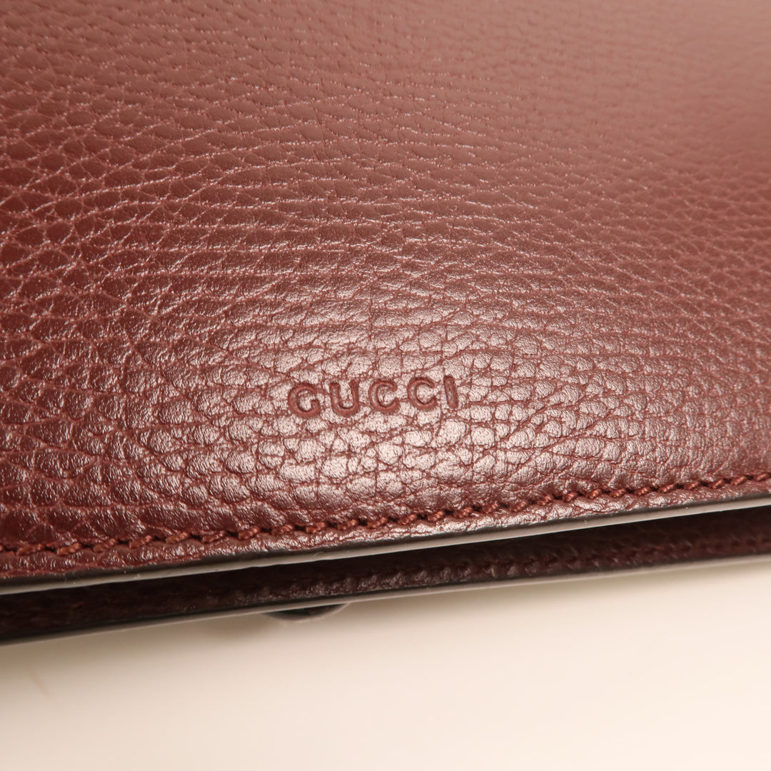 Gucci Cowhide Leather Dionysus Silver Crosshair Shoulder Bag Red Calfskin