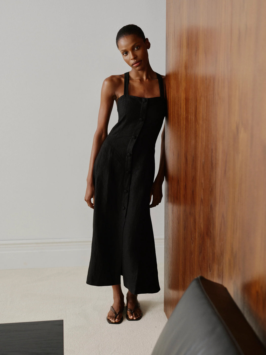 Danika Dress | Black Linen