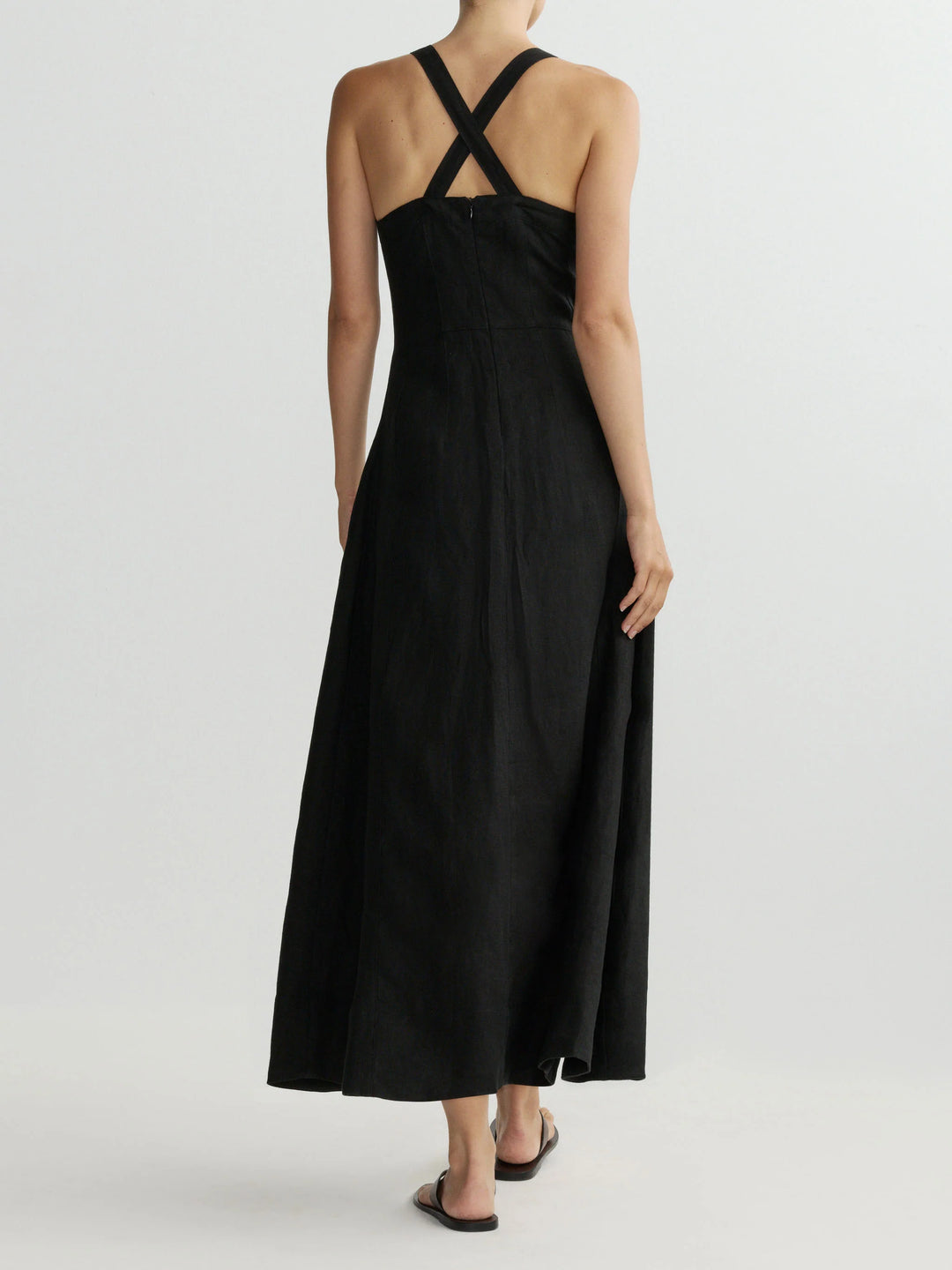 Danika Dress | Black Linen