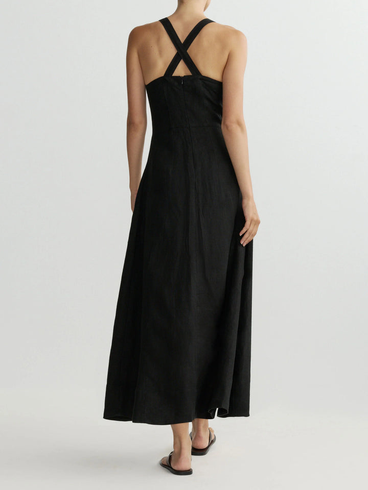 Danika Dress | Black Linen