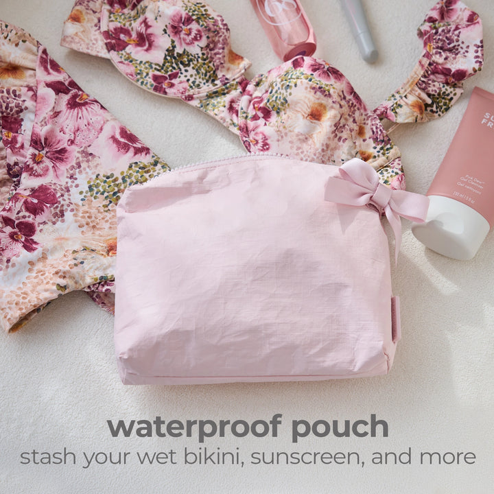 Essential Beach Bow Zip Pouch | +Colors