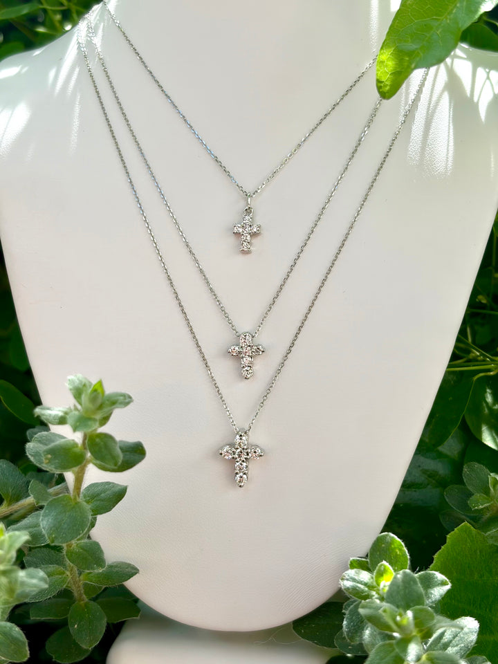 Assorted Diamond 14kt Gold Cross Necklaces