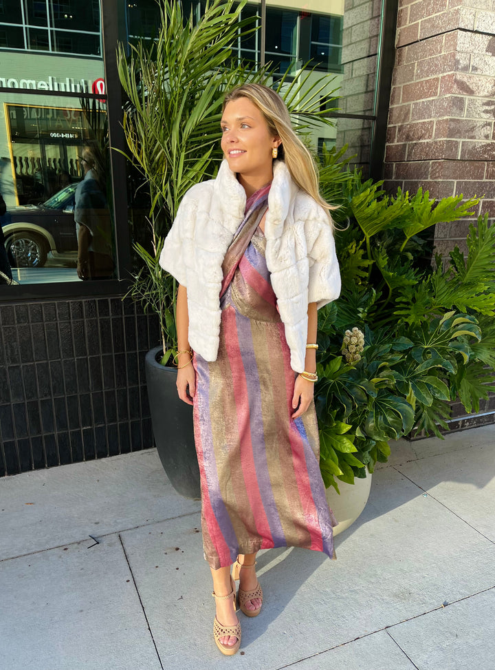 Genuine Rex Rabbit Dolman Jacket | Cream