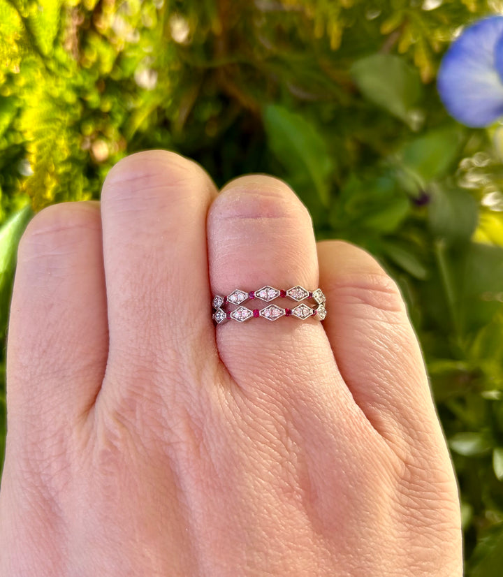 14kt Ruby and Diamond Band C8031-RWG