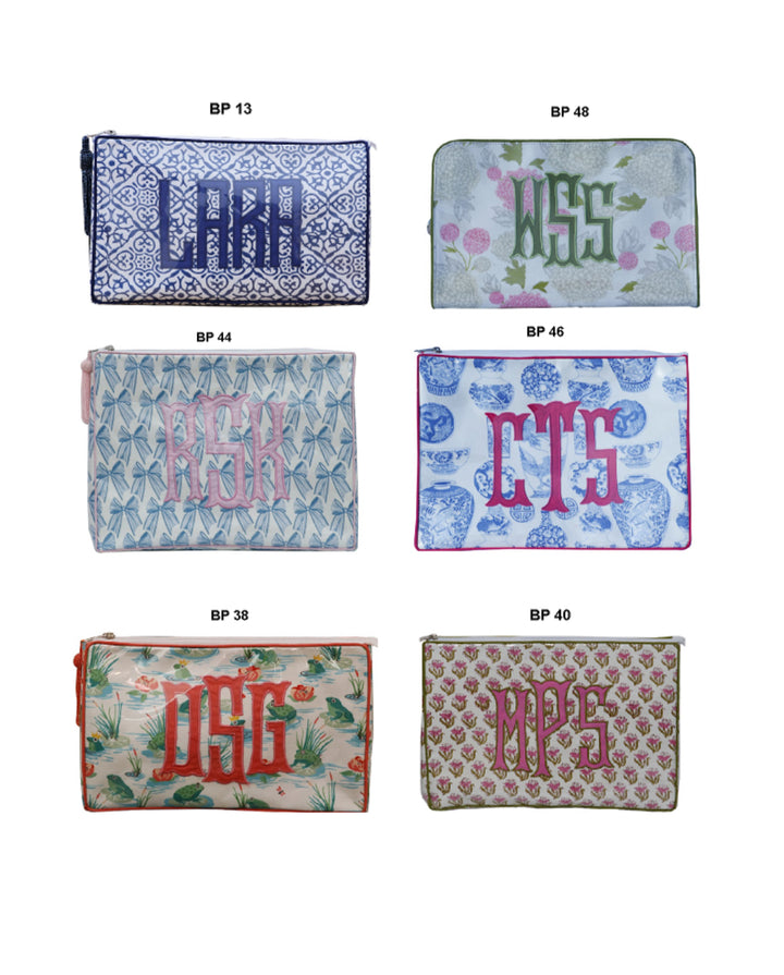 Assorted Personalized Cosmetic Bags | +Colors
