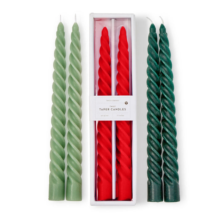 Twist Taper Candles | +Colors