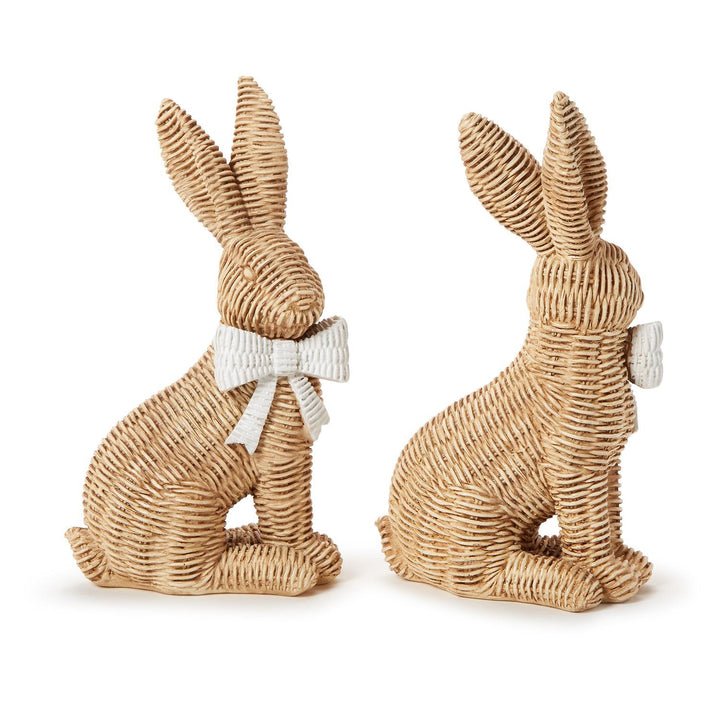 Wicker Bunnies with Bow
