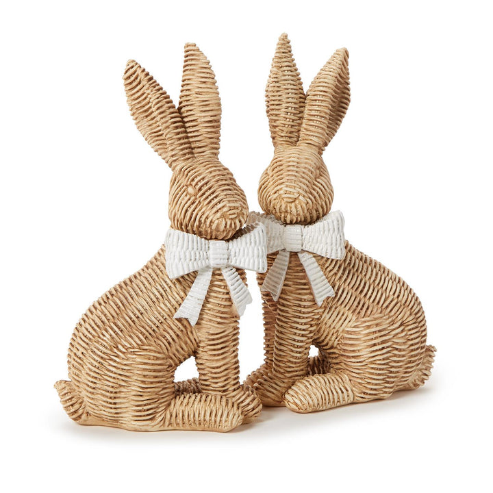Wicker Bunnies with Bow