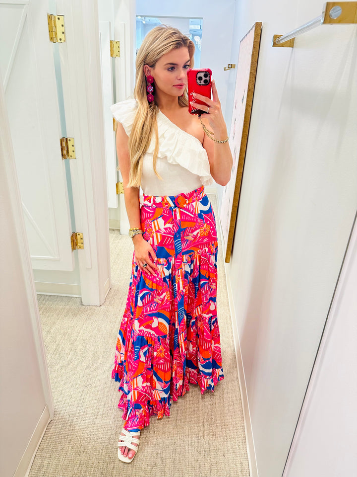 Paloma Button Maxi Skirt | Multi Color