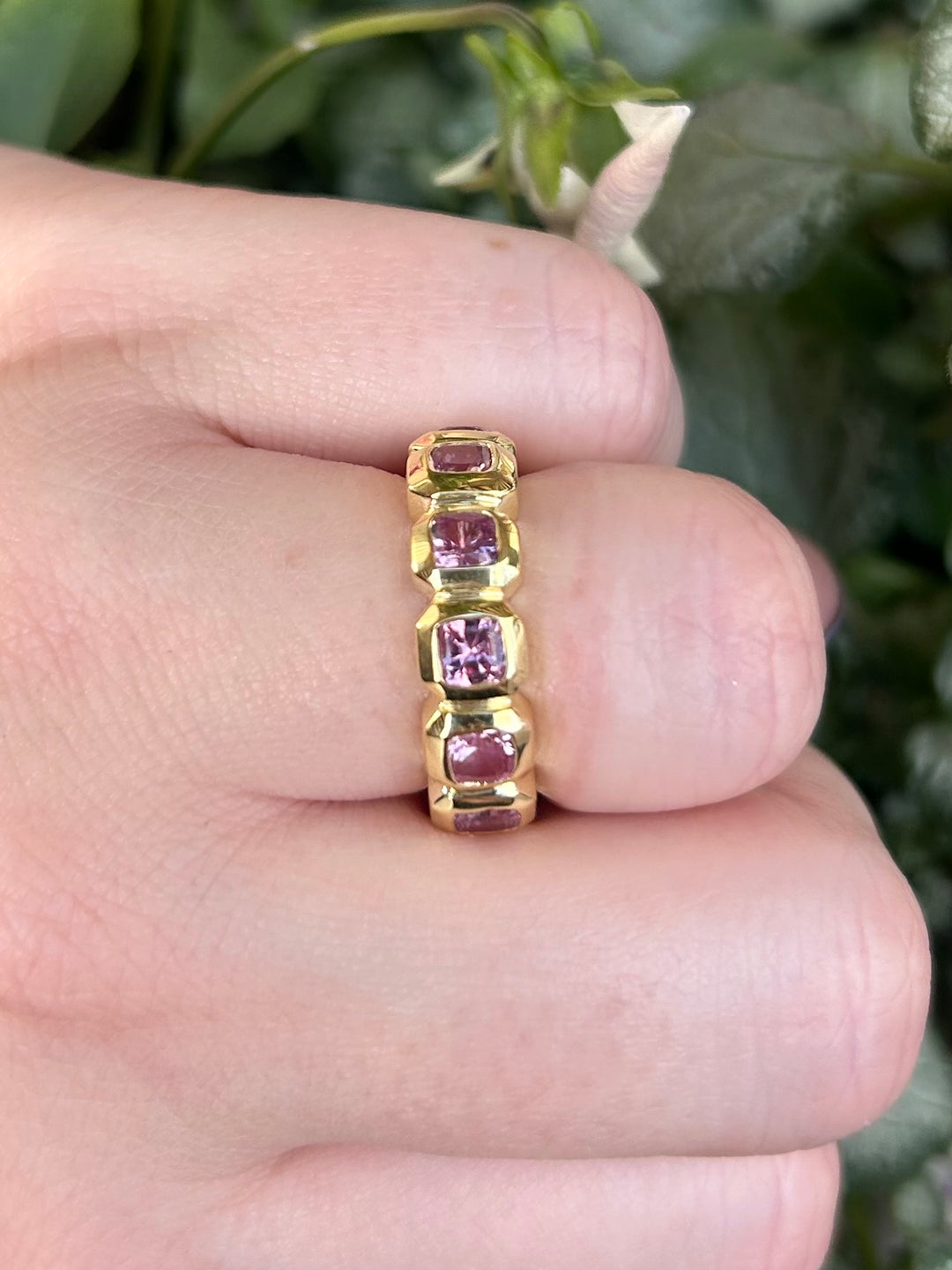 14kt Pink Sapphire Gold Band R17107PS
