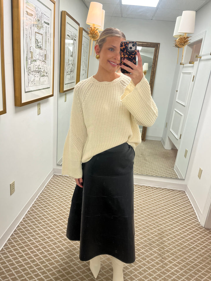 Faux Leather Maxi Skirt | Black