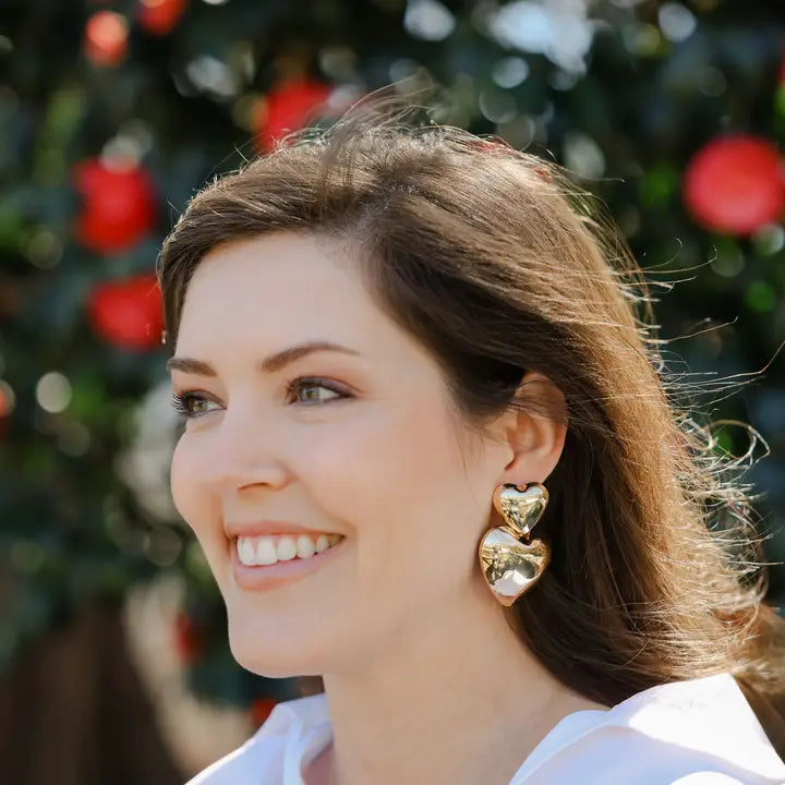 Gold Heart Earrings