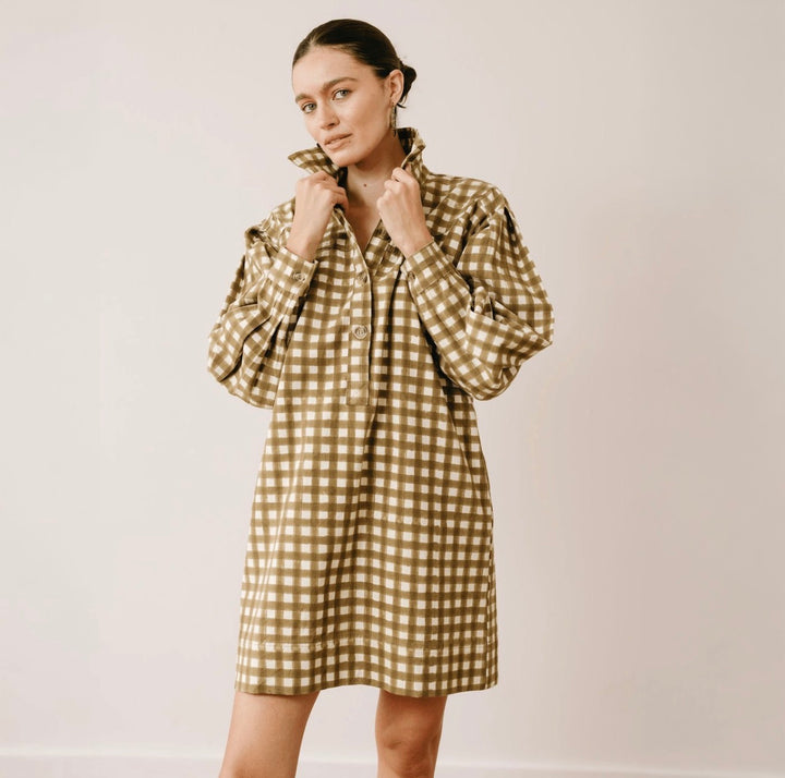 Painted Gingham Marlowe Dress