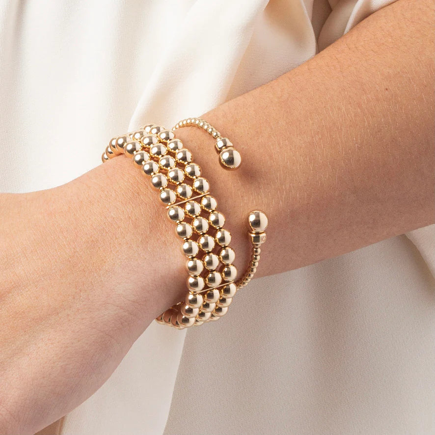 classic gold bead cuff - gold