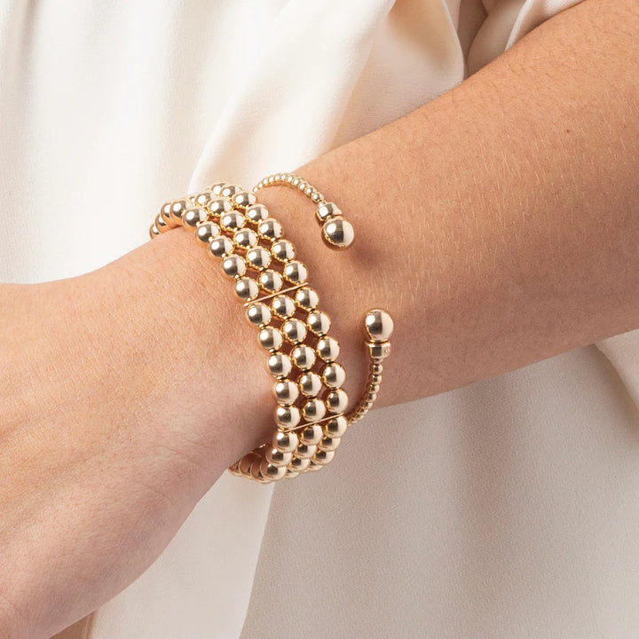 classic gold bead cuff - gold