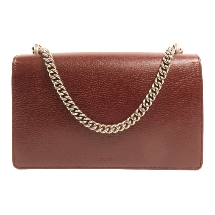 Gucci Cowhide Leather Dionysus Silver Crosshair Shoulder Bag Red Calfskin