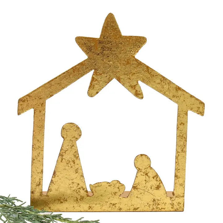 6" Gold Nativity Silhouette