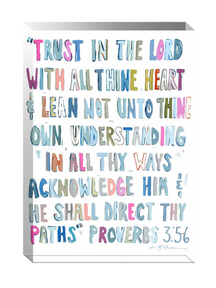 Proverbs 3:5-6 Acrylic Block