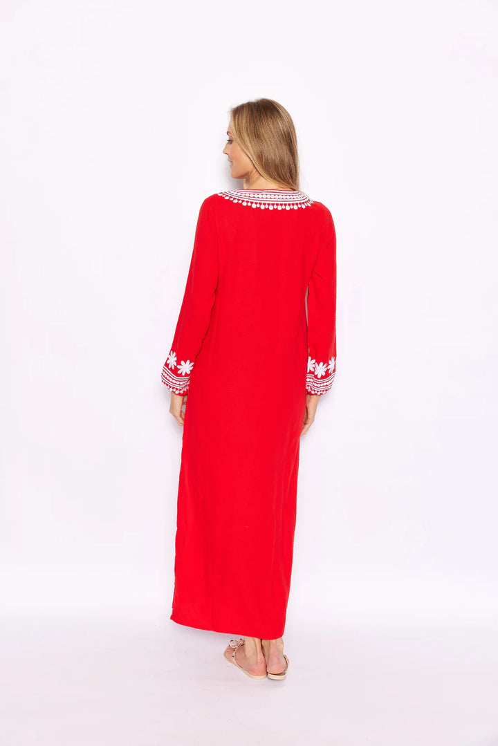 Embroidered Caftan | Red
