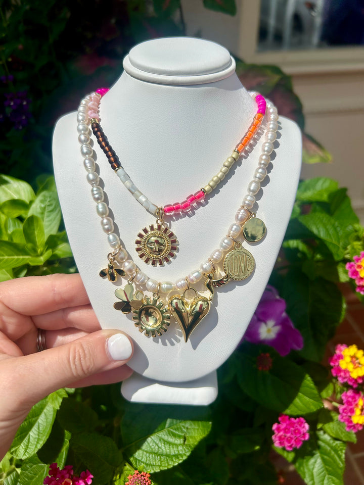 Delilah Color Block Domed Sun Necklace