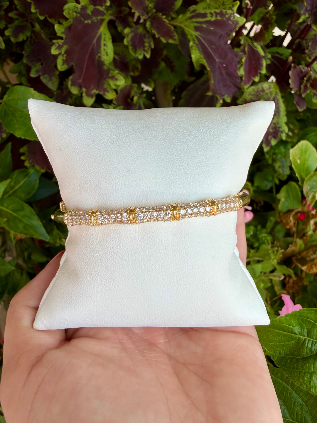 14kt Yellow Gold Bamboo 1.75ct Diamond Bangle B6187Y