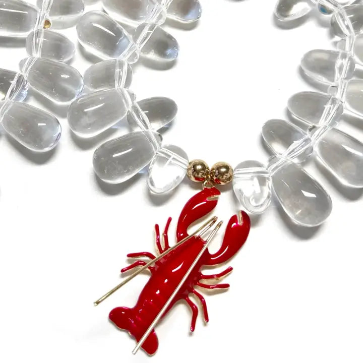 Resin Lobster Necklace | Clear