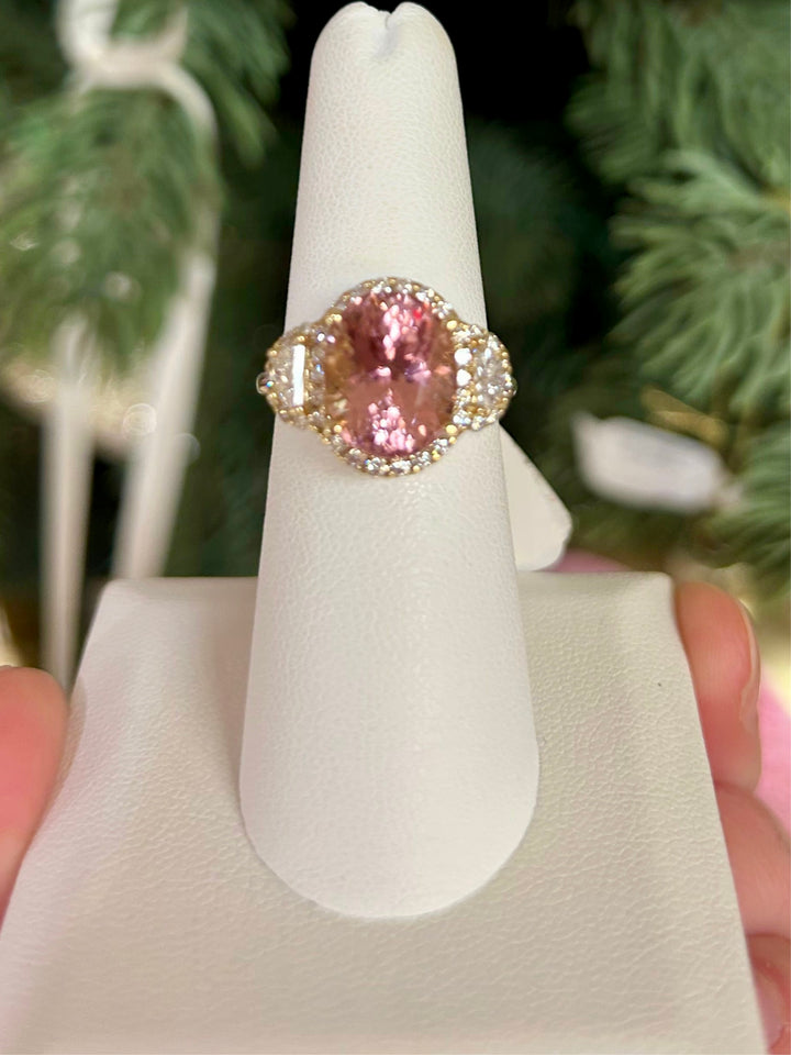 14k 0.45 Dia Pink Tourmaline Ring